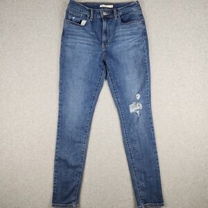 Levi's 721 High Rise Skinny Jeans Women's 29x30 Distressed Medium Wash Stretch